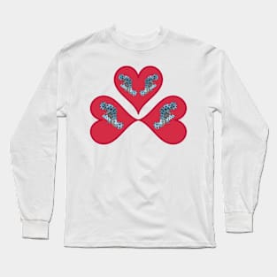 Cute motif of a fish | Small fish in a red heart | White Background | Long Sleeve T-Shirt